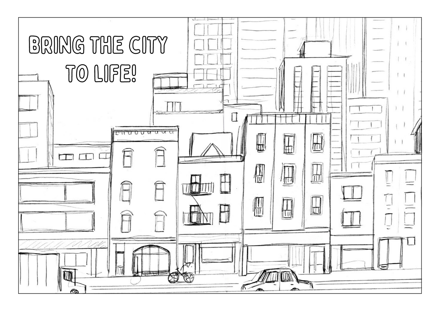 Coloring Page: City Life